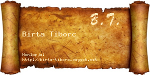 Birta Tiborc névjegykártya